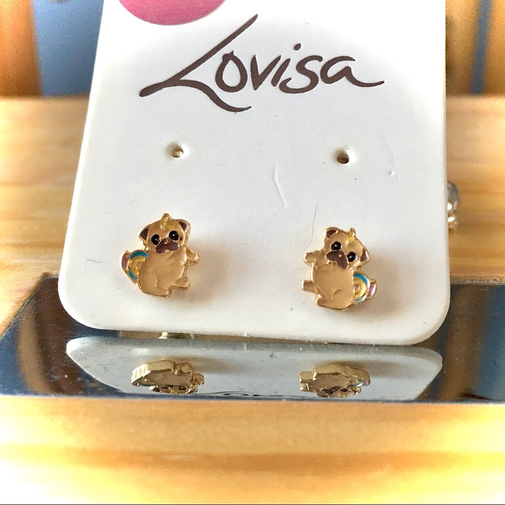 Lovisa kids Pug enamel stud earring ❤️